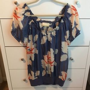 Anthropologie Short Sleeve Blouse- Size Med-EUC!